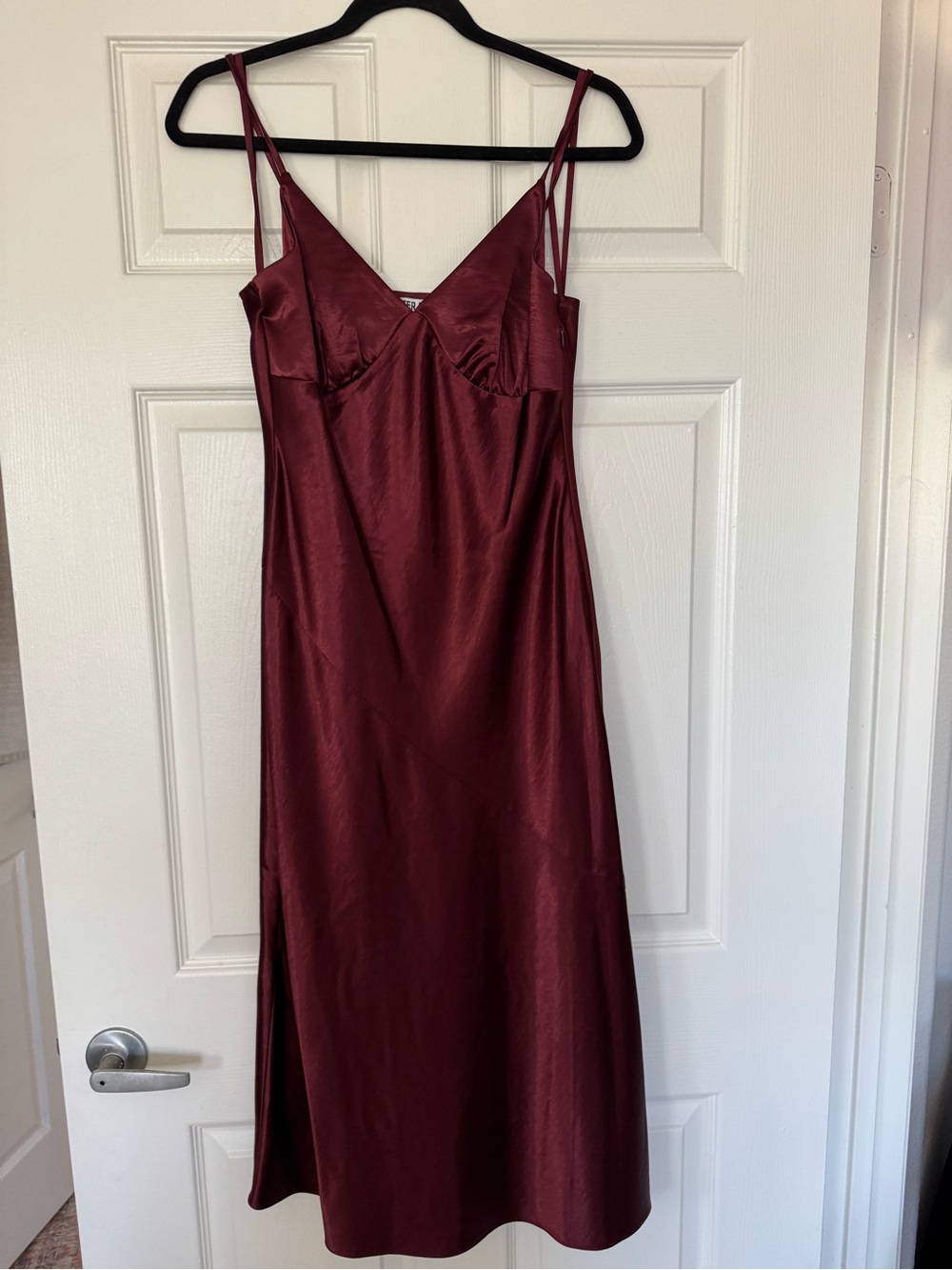 Satin Slip Dress in Burgundy